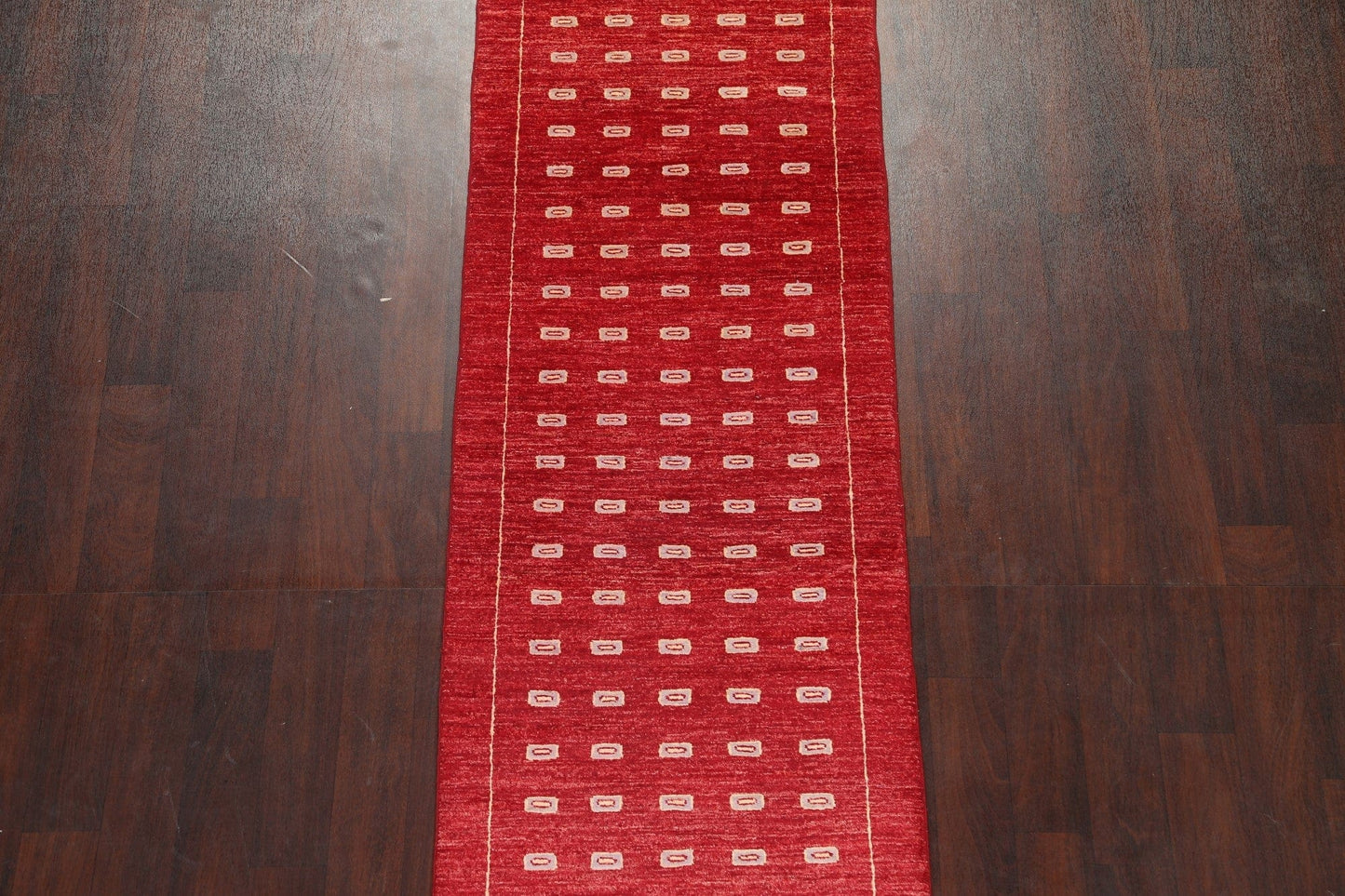 Red Runner Gabbeh Kashkoli Oriental Wool Rug 3x10