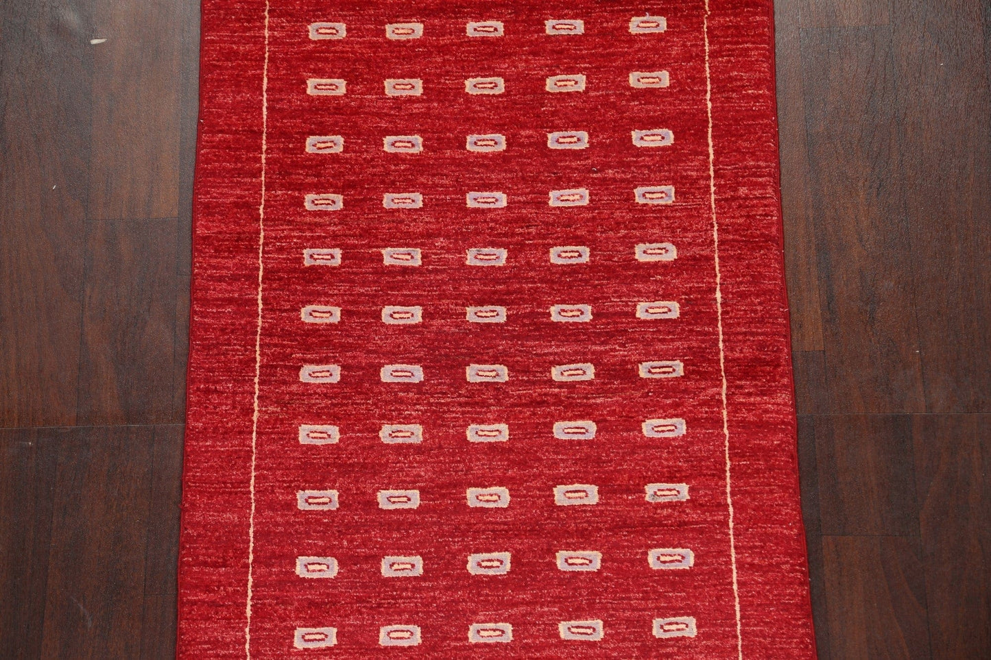 Red Runner Gabbeh Kashkoli Oriental Wool Rug 3x10