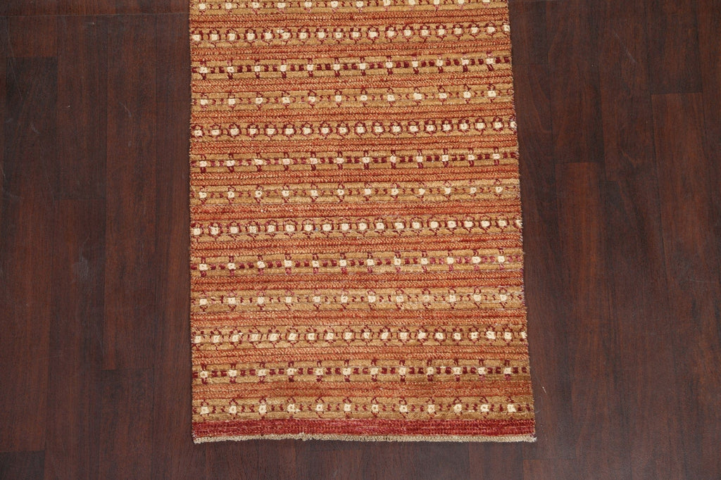 Striped Runner Gabbeh Kashkoli Oriental Rug 3x8