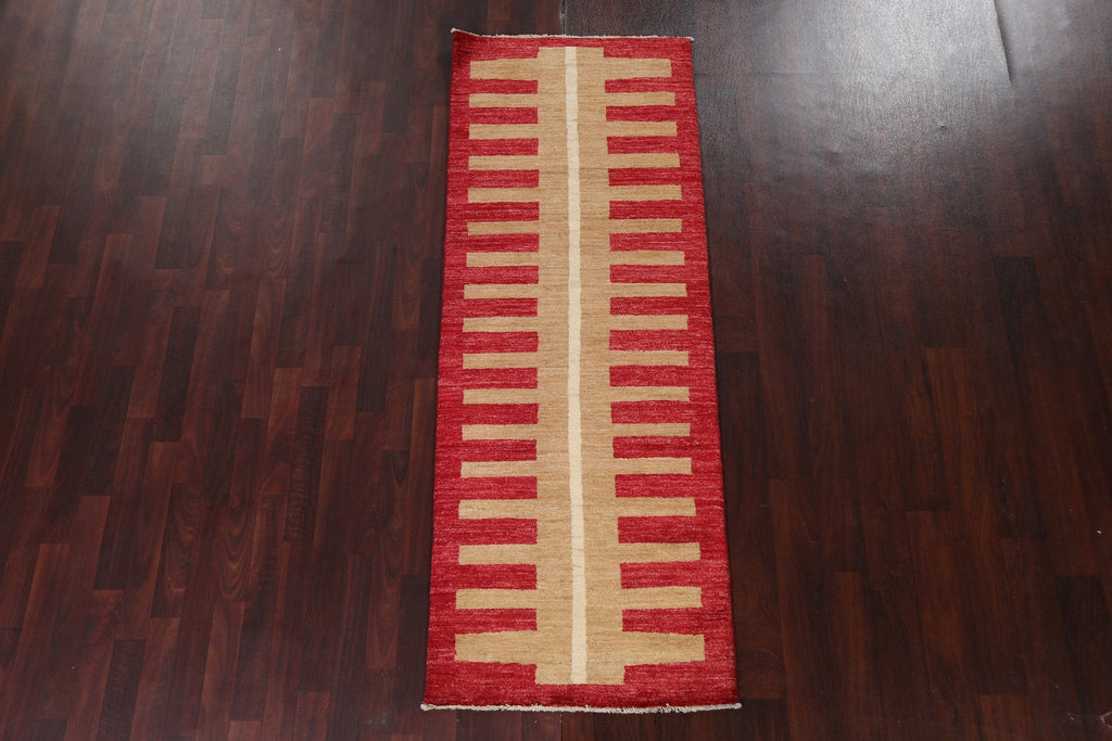 Handmade Wool Gabbeh Kashkoli Oriental Runner Rug 3x7