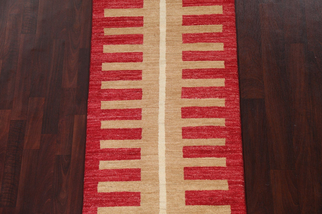 Handmade Wool Gabbeh Kashkoli Oriental Runner Rug 3x7