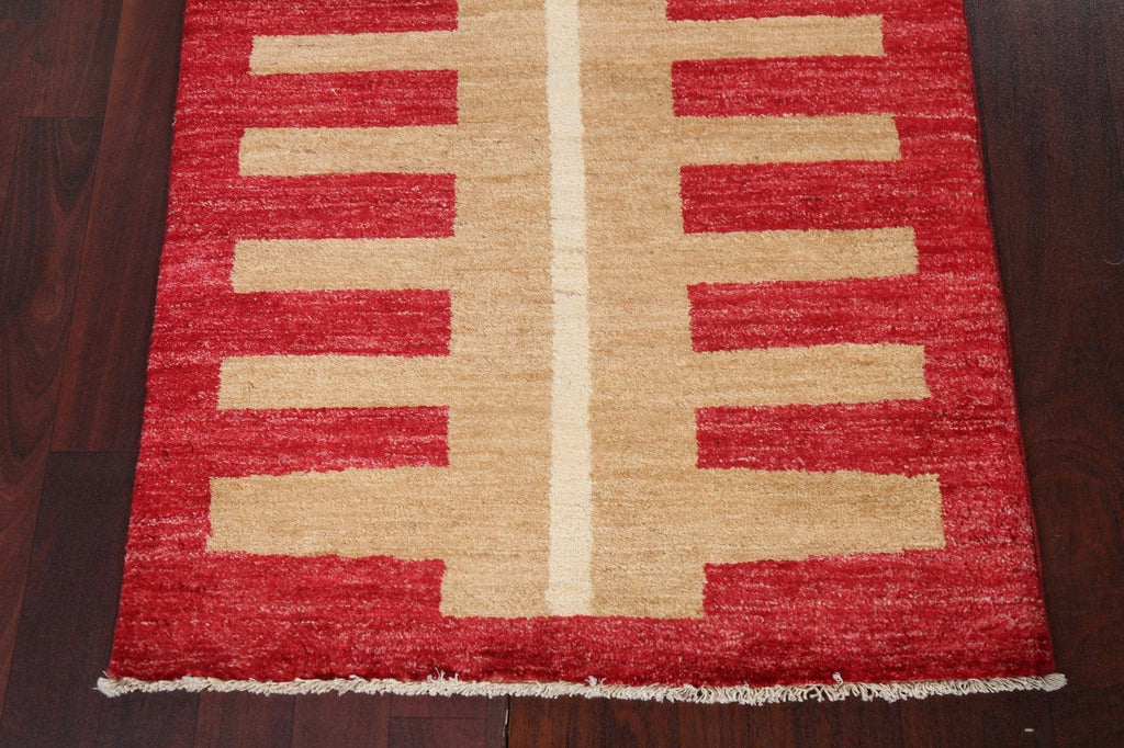 Handmade Wool Gabbeh Kashkoli Oriental Runner Rug 3x7