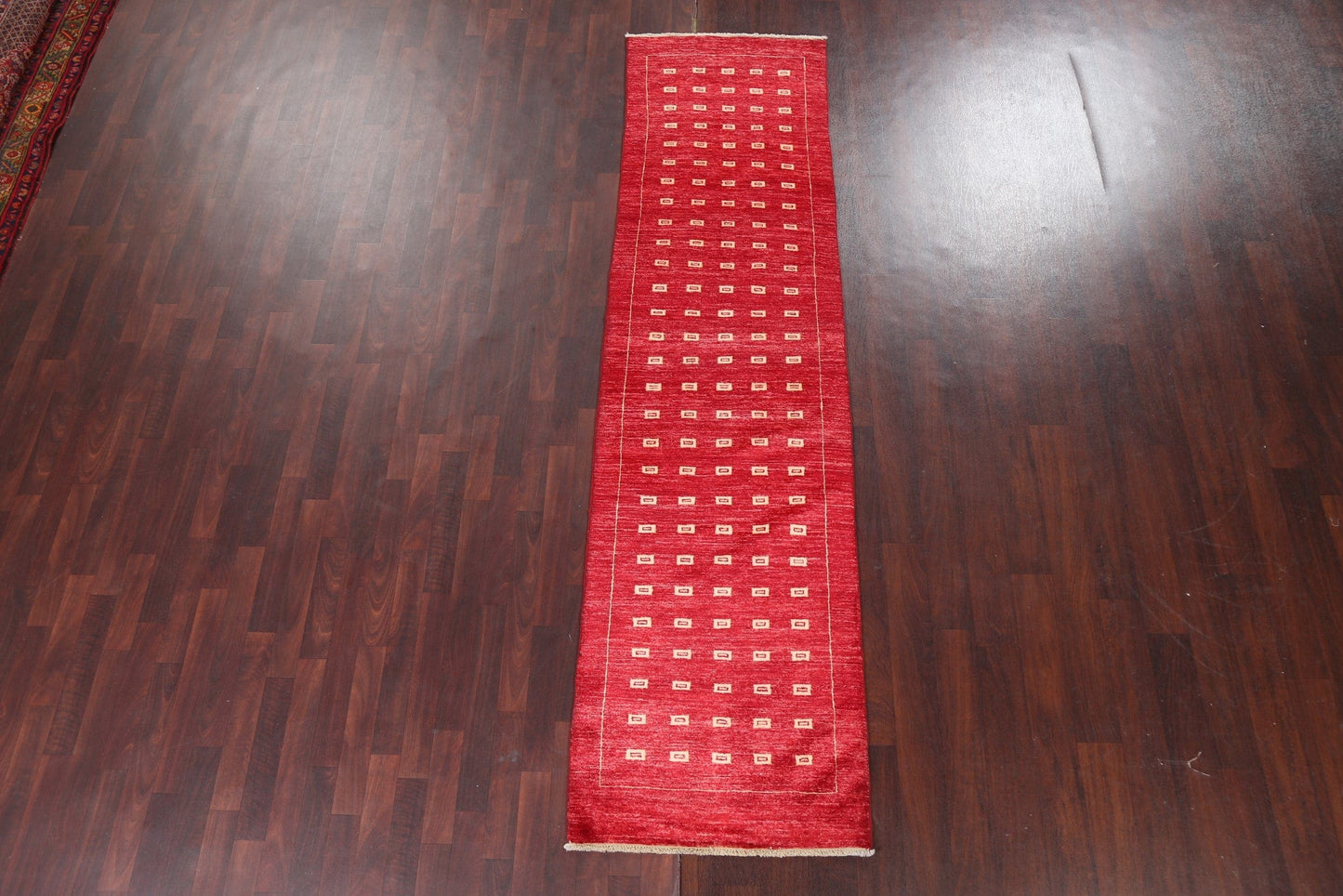 Red Runner Gabbeh Kashkoli Oriental Wool Rug 3x10