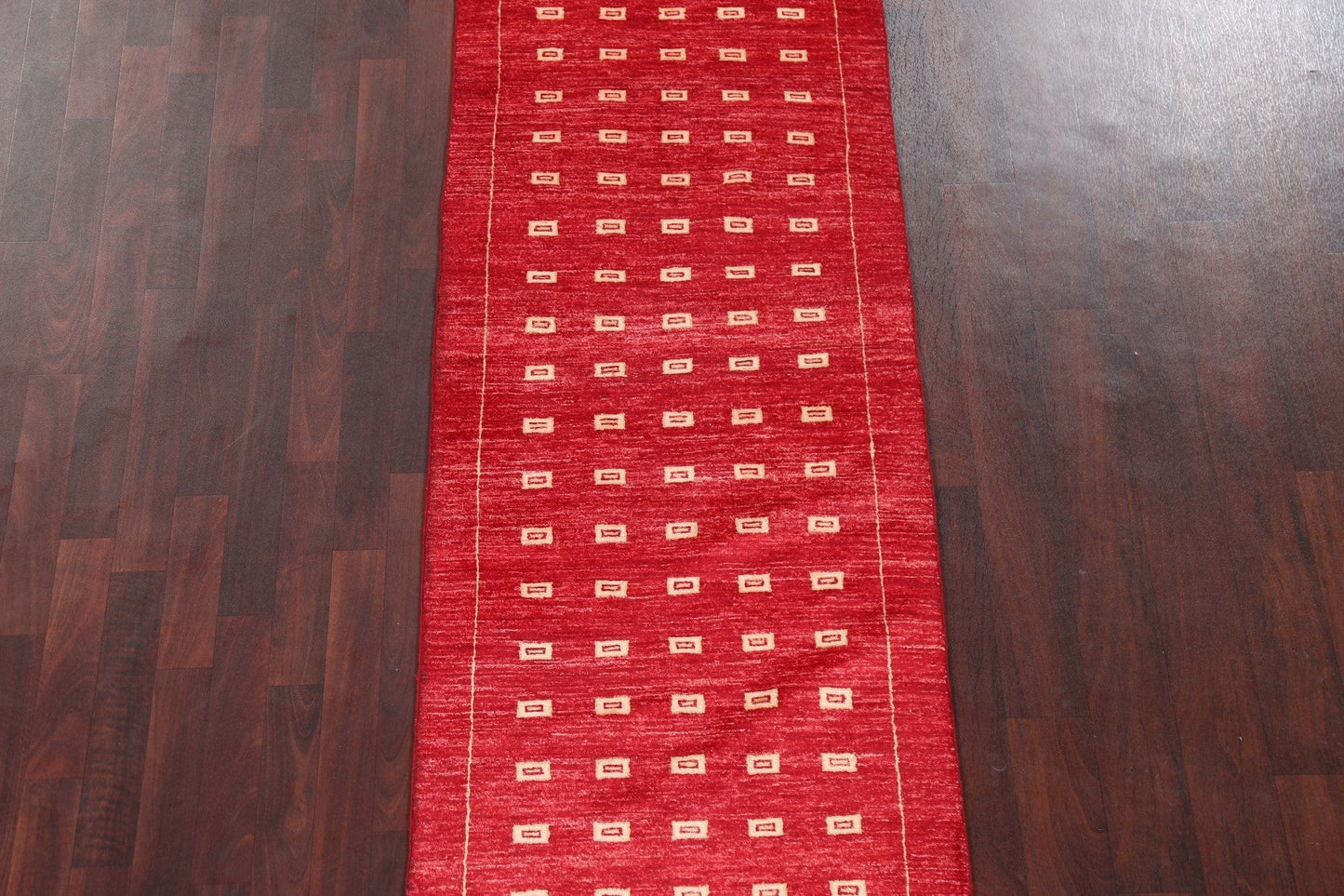 Red Runner Gabbeh Kashkoli Oriental Wool Rug 3x10