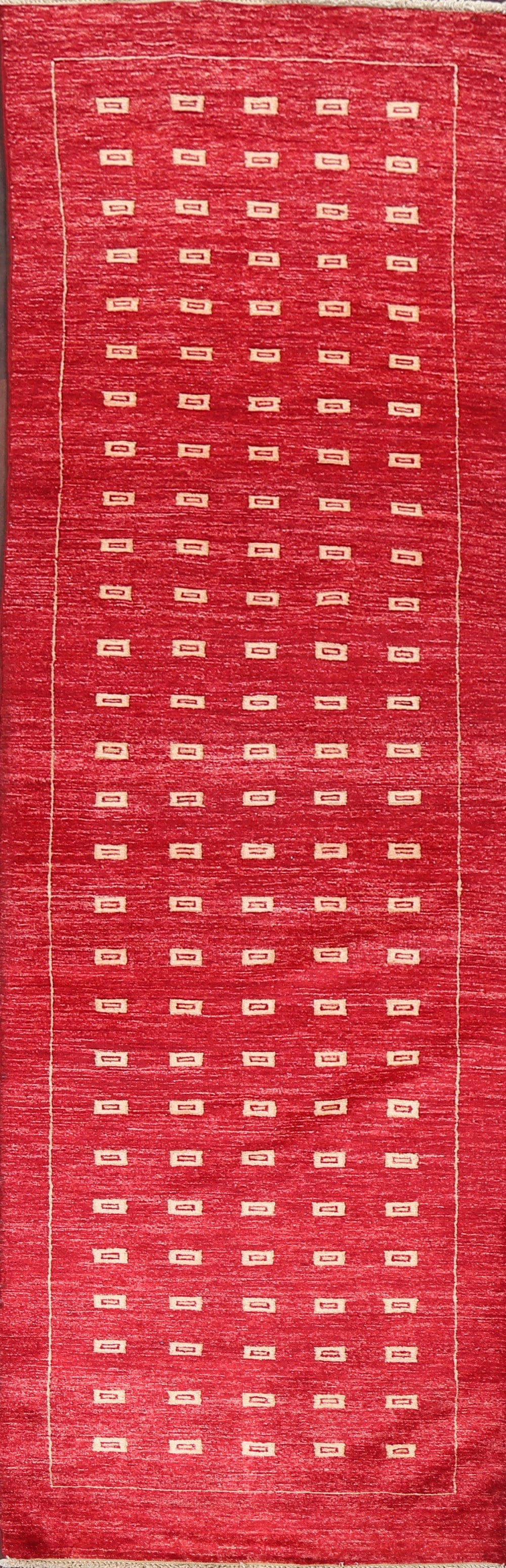 Red Runner Gabbeh Kashkoli Oriental Wool Rug 3x10