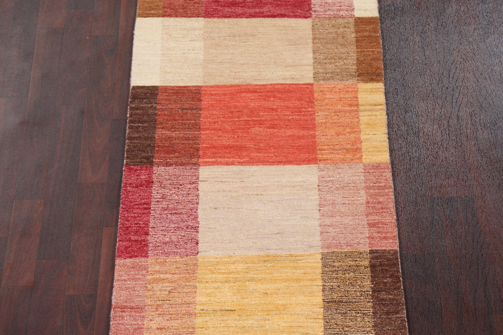 Contemporary Runner Gabbeh Kashkoli Oriental Rug 3x15