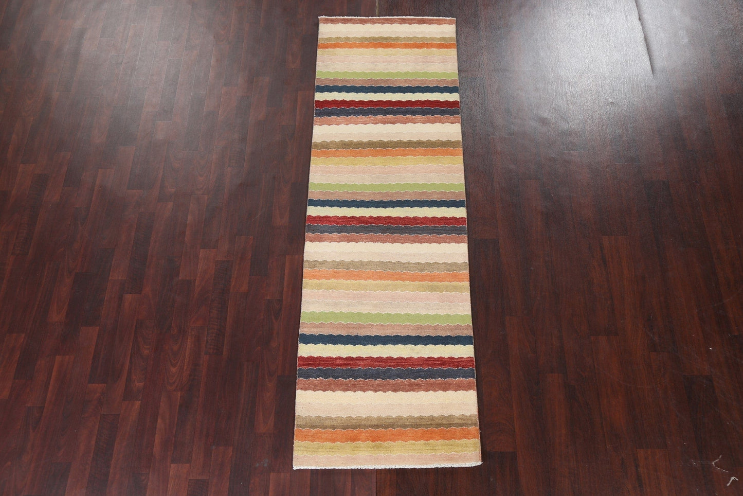 Contemporary Gabbeh Kashkoli Oriental Runner Rug 3x8