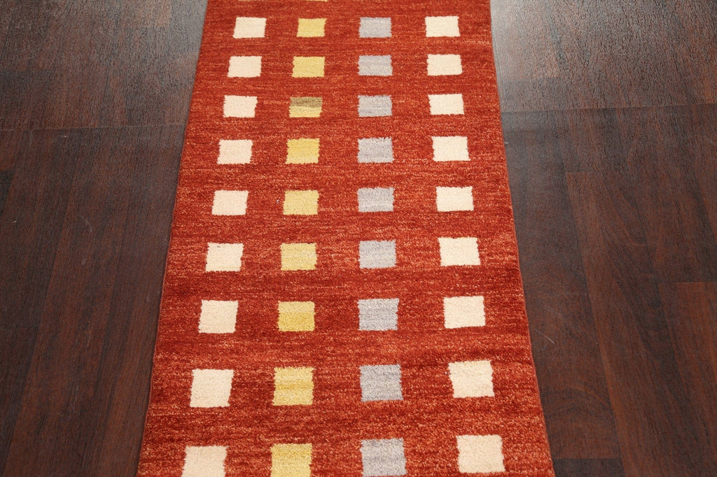 Contemporary Gabbeh Kashkoli Oriental Runner Rug 2x6