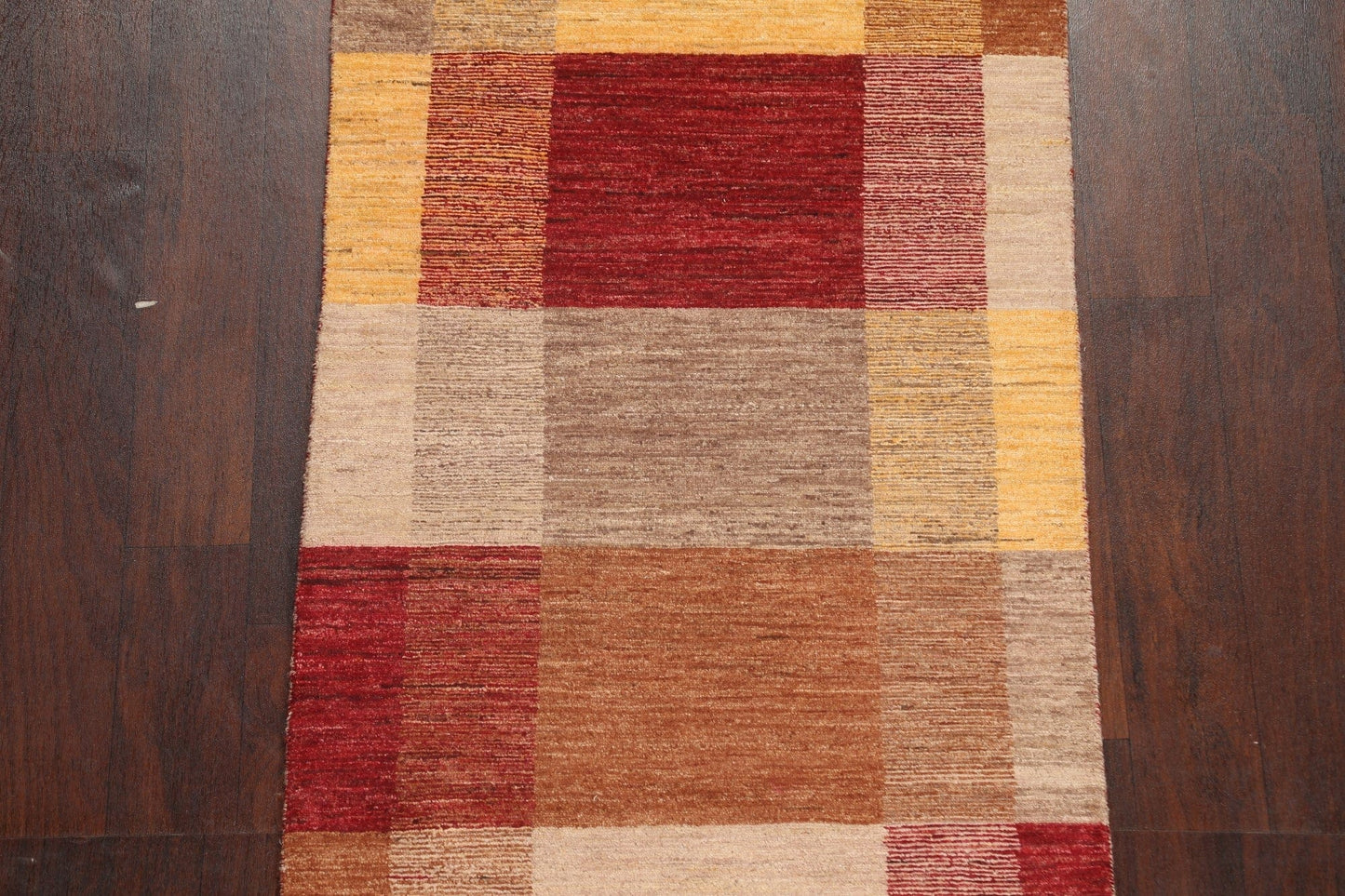 Modern Wool Gabbeh Kashkoli Oriental Runner Rug 3x12