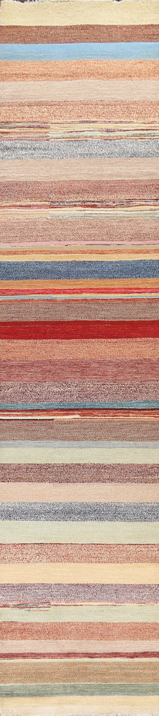 Striped Gabbeh Kashkoli Oriental Runner Rug 3x16