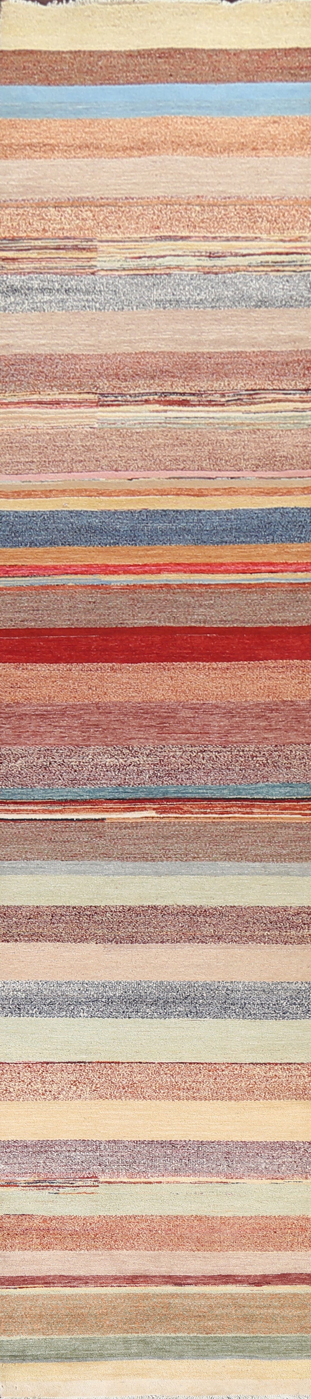 Striped Gabbeh Kashkoli Oriental Runner Rug 3x16