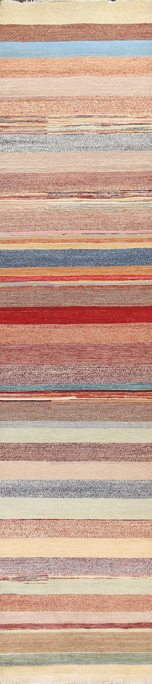 Striped Gabbeh Kashkoli Oriental Runner Rug 3x16