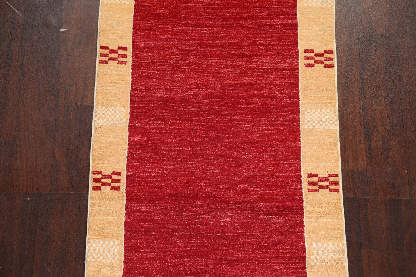 Red Wool Gabbeh Kashkoli Oriental Runner Rug 3x8