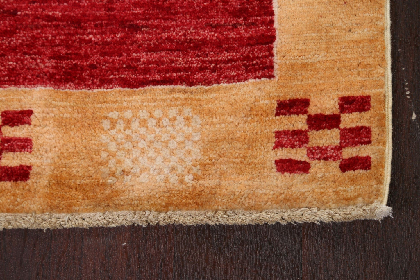 Red Wool Gabbeh Kashkoli Oriental Runner Rug 3x8