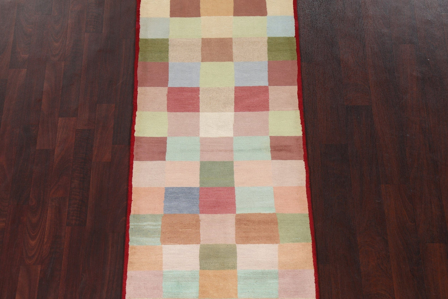 Checkered Gabbeh Kashkoli Oriental Runner Rug 3x8