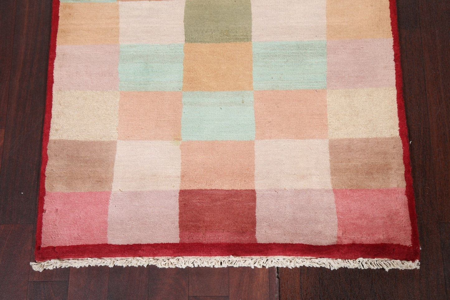 Checkered Gabbeh Kashkoli Oriental Runner Rug 3x8