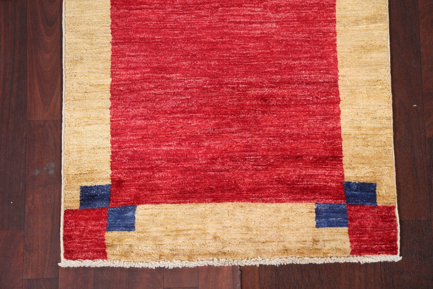 Red Gabbeh Kashkoli Oriental Runner Rug 3x10