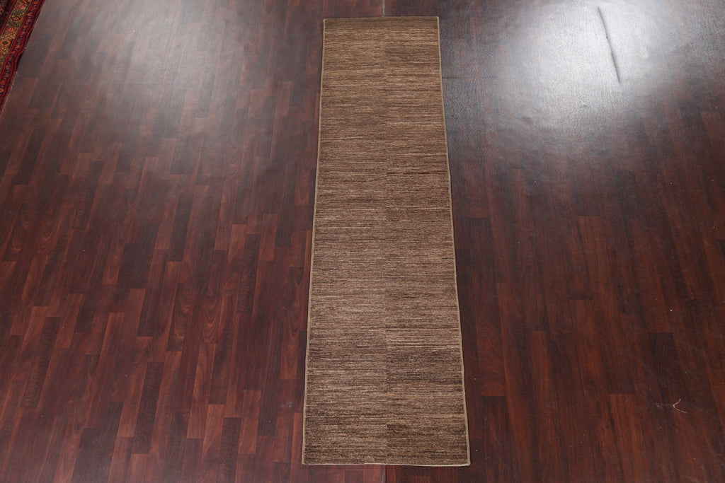 Brown Gabbeh Kashkoli Oriental Runner Rug 3x10