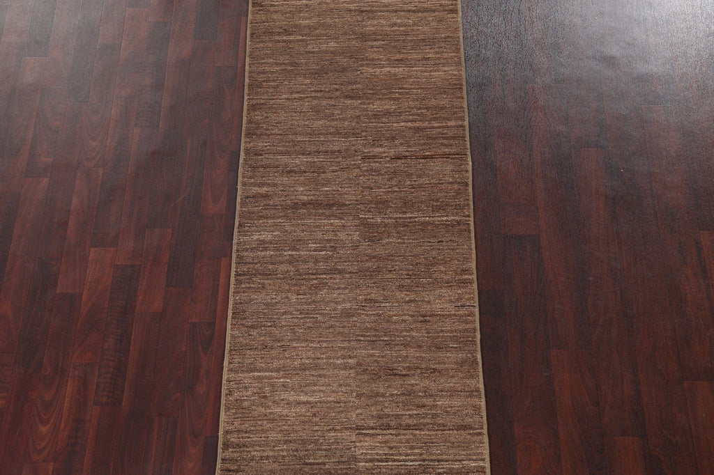 Brown Gabbeh Kashkoli Oriental Runner Rug 3x10