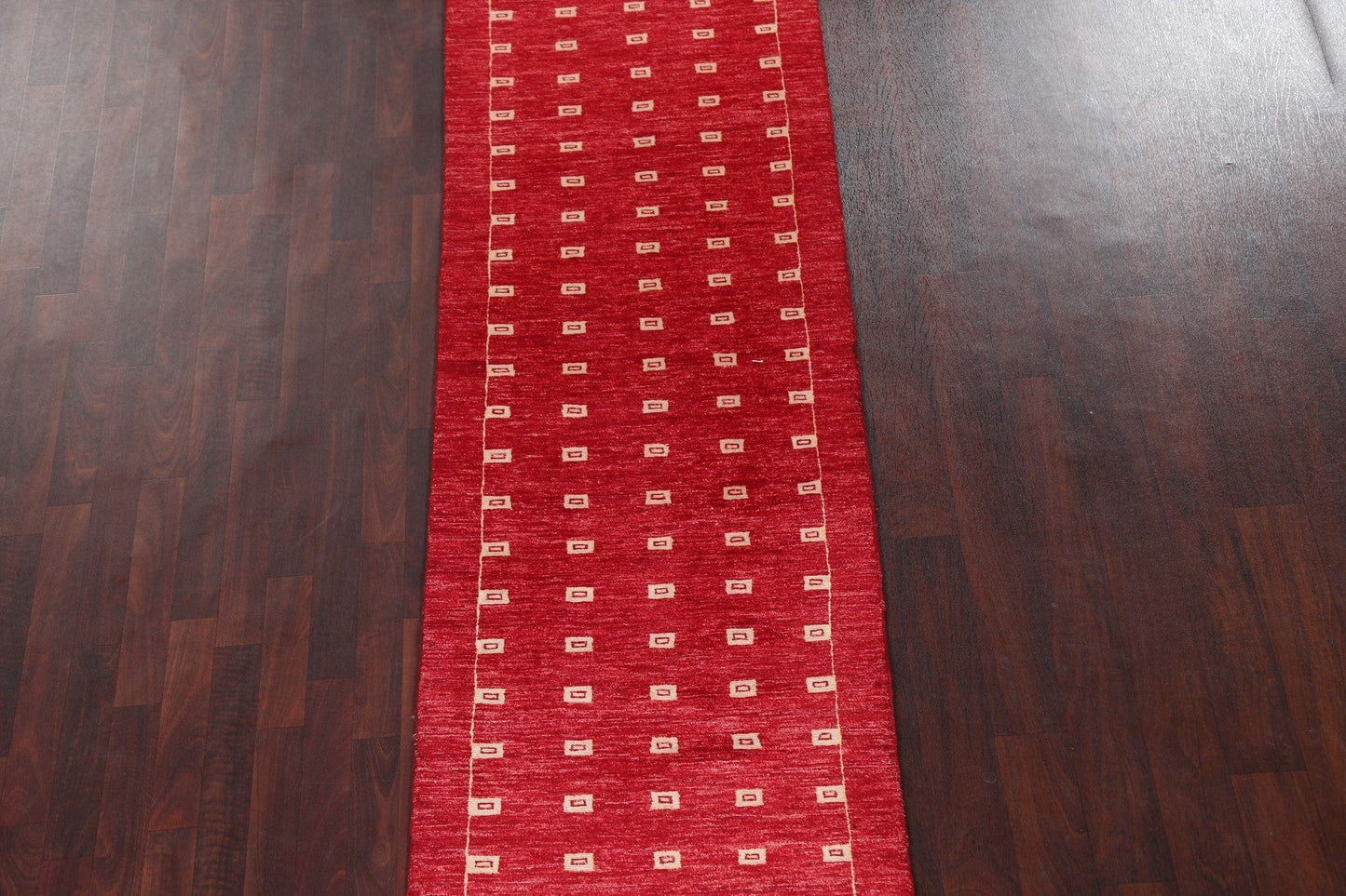 Red Wool Gabbeh Kashkoli Oriental Runner Rug 3x10