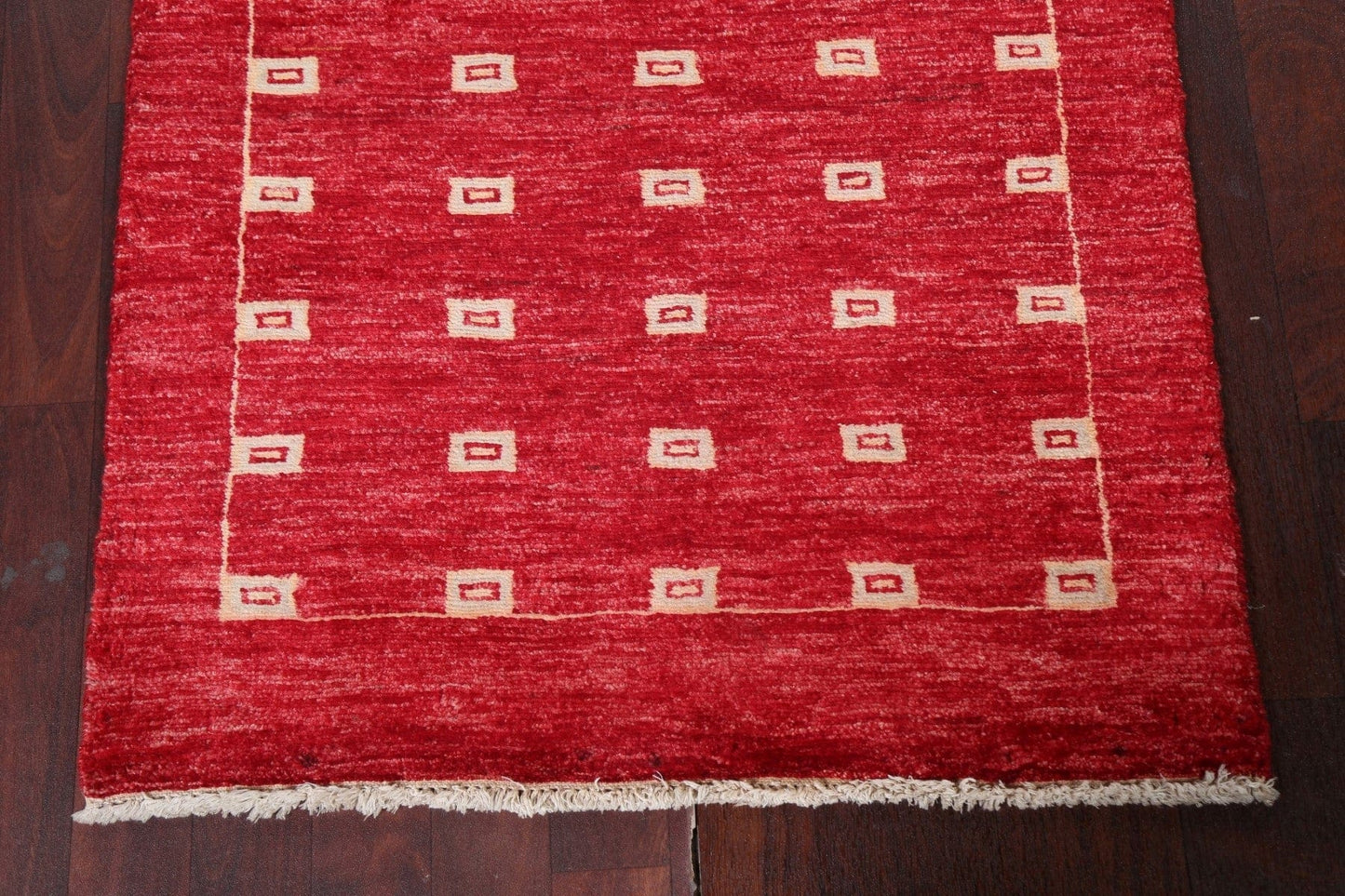 Red Wool Gabbeh Kashkoli Oriental Runner Rug 3x10