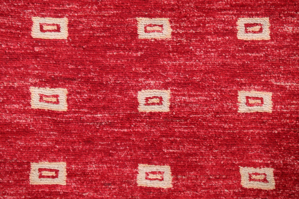 Red Wool Gabbeh Kashkoli Oriental Runner Rug 3x10