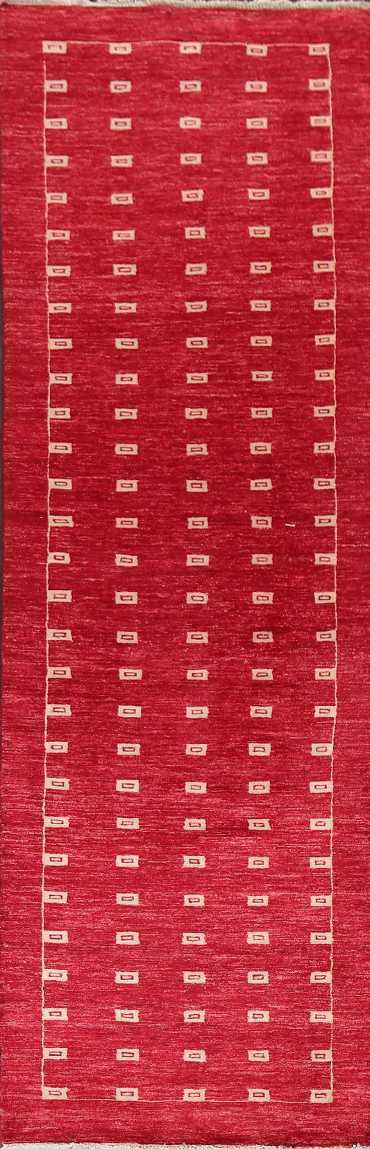 Red Wool Gabbeh Kashkoli Oriental Runner Rug 3x10