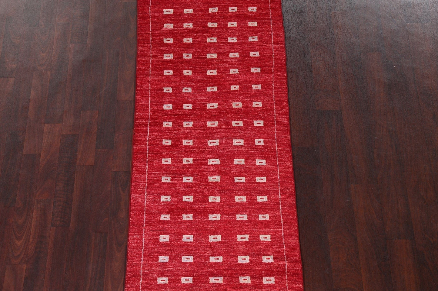 Red Wool Gabbeh Kashkoli Oriental Runner Rug 3x8