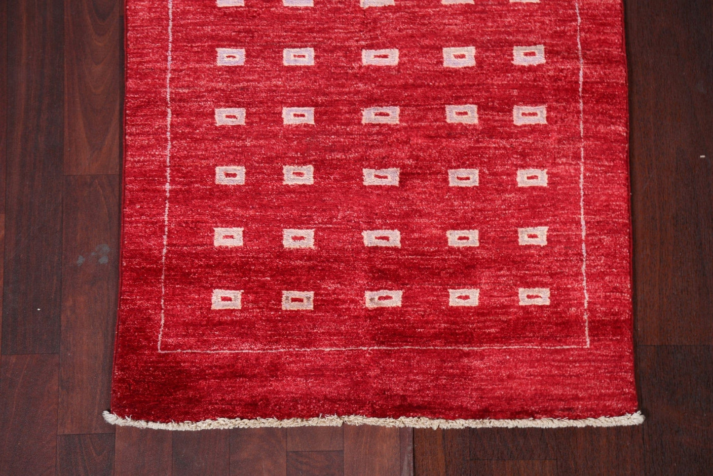 Red Wool Gabbeh Kashkoli Oriental Runner Rug 3x8