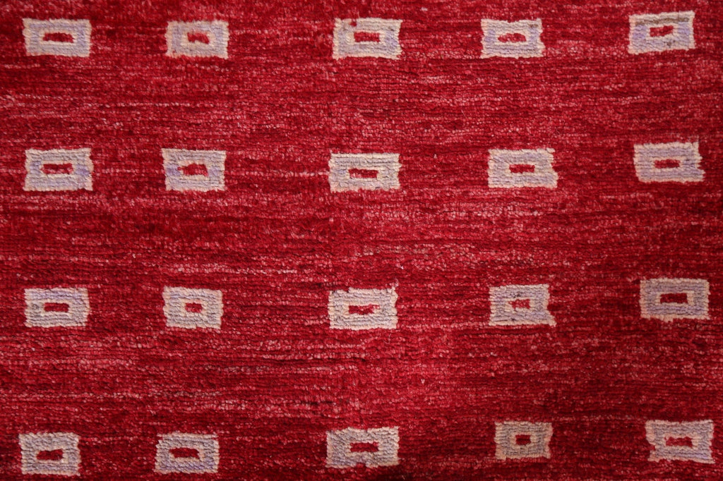 Red Wool Gabbeh Kashkoli Oriental Runner Rug 3x8