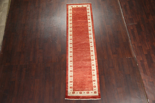 Geometric Gabbeh Kashkoli Oriental Runner Rug 3x10