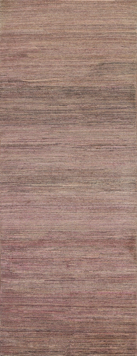 Brown/ Purple Gabbeh Kashkoli Oriental Runner Rug 3x8