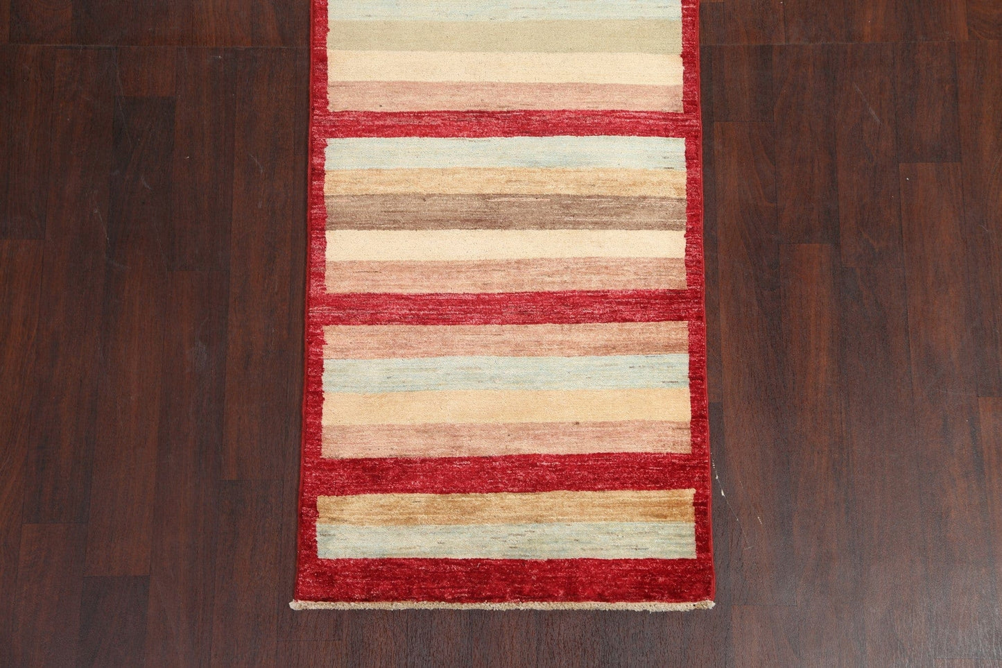 Striped Gabbeh Kashkoli Oriental Runner Rug 3x8