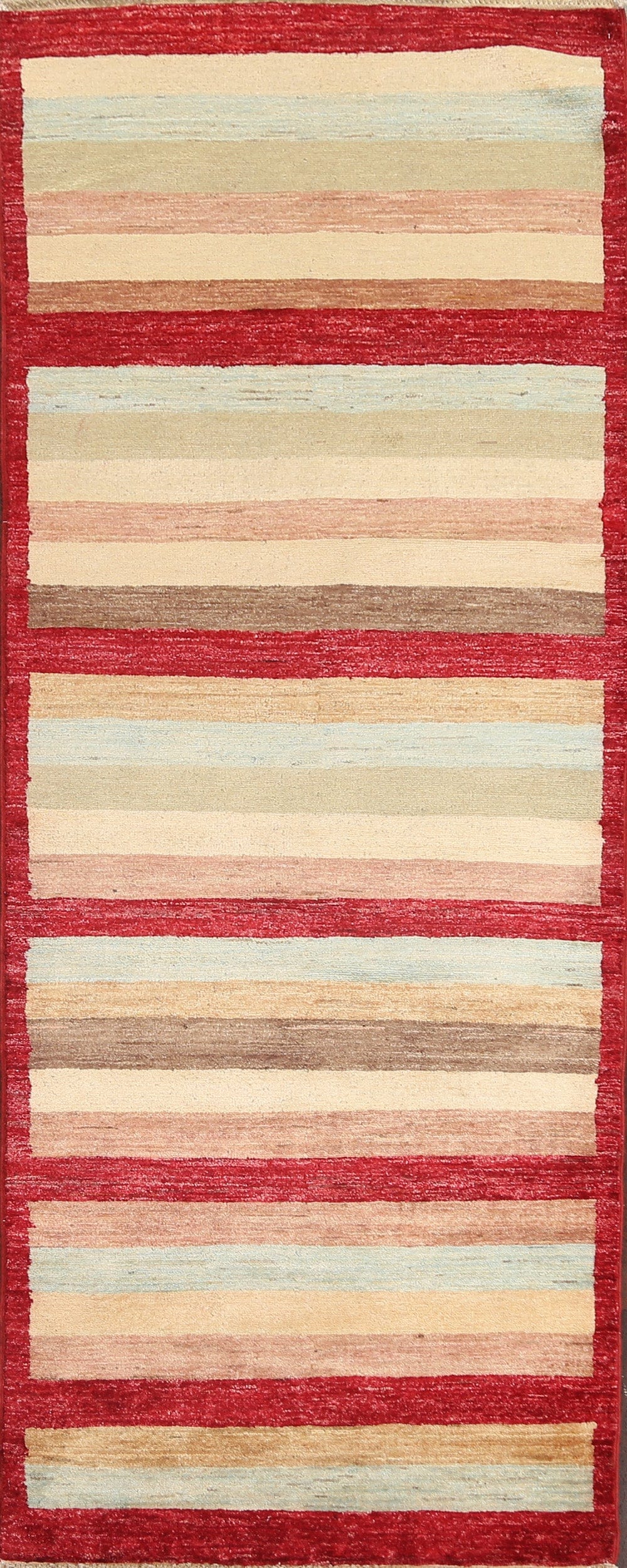 Striped Gabbeh Kashkoli Oriental Runner Rug 3x8