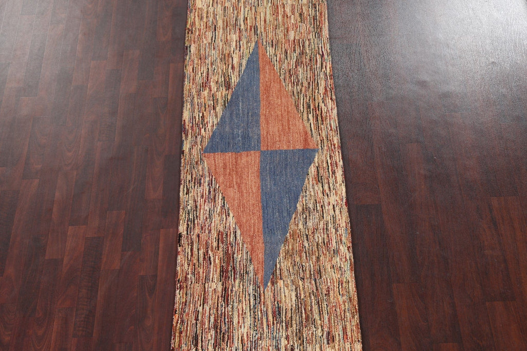 Handmade Gabbeh Kashkoli Oriental Runner Rug 3x10