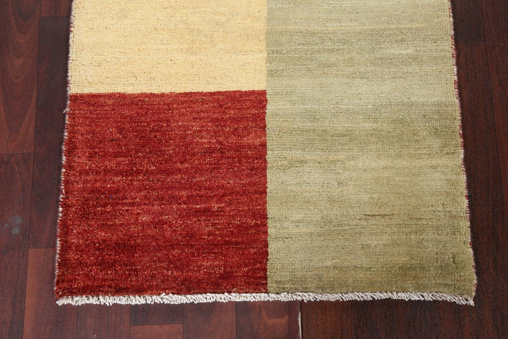 Contemporary Gabbeh Kashkoli Oriental Runner Rug 2x10