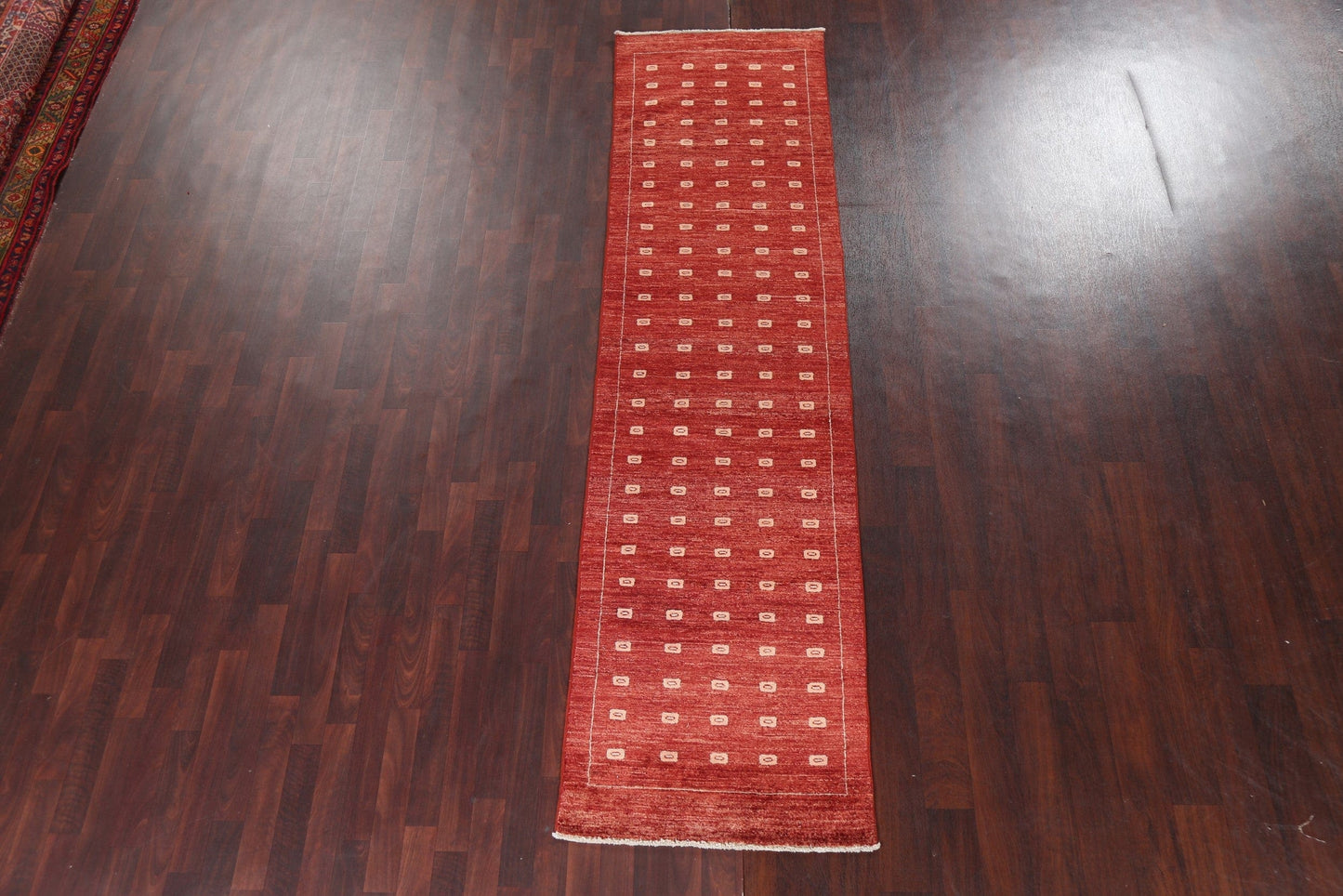 Red Gabbeh Kashkoli Oriental Runner Rug 3x10