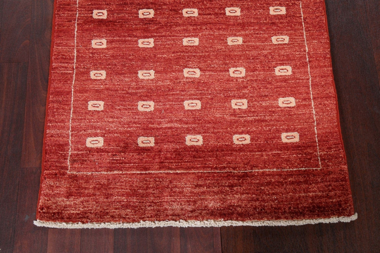 Red Gabbeh Kashkoli Oriental Runner Rug 3x10