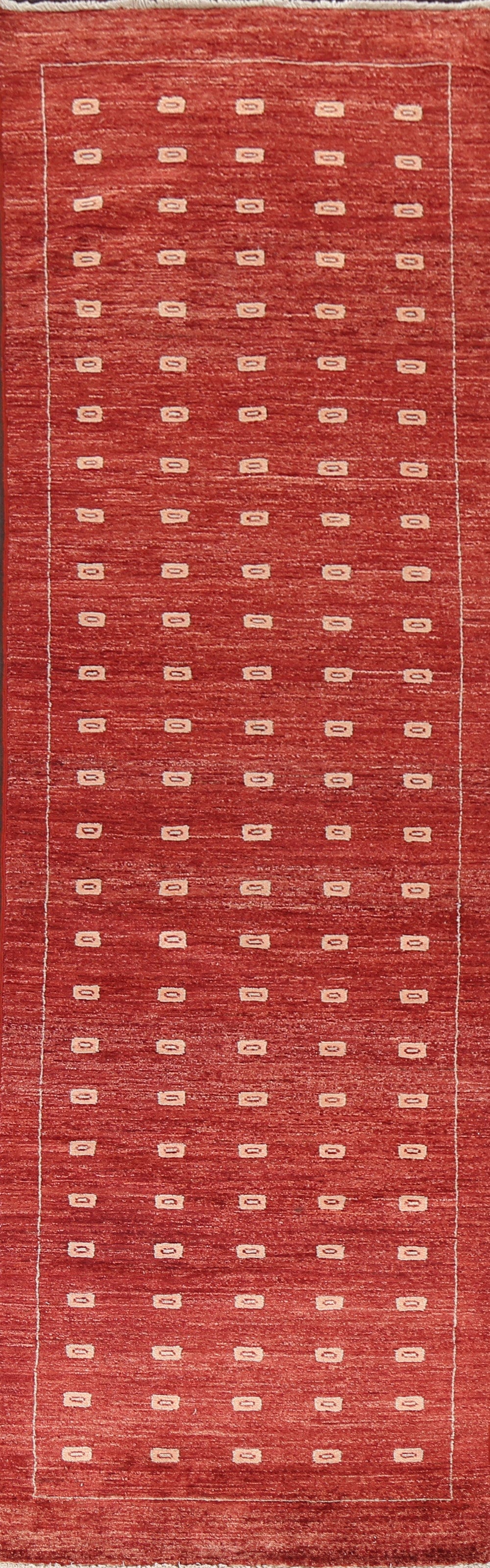 Red Gabbeh Kashkoli Oriental Runner Rug 3x10