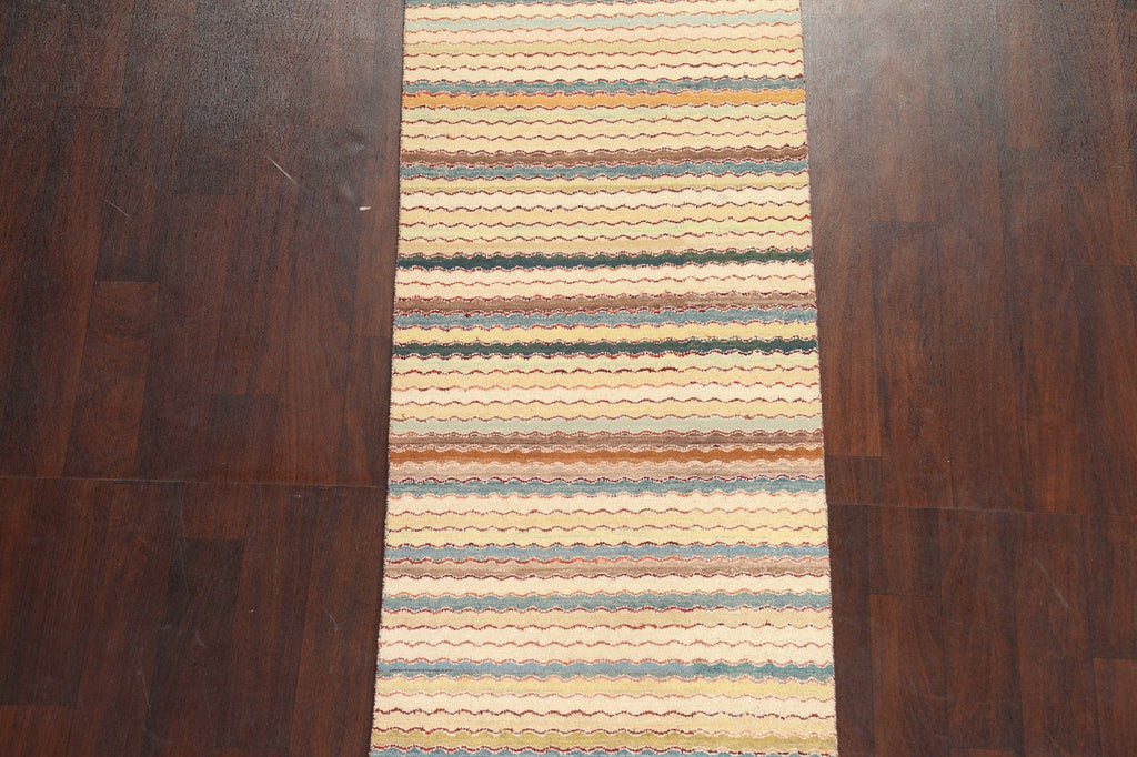 Contemporary Gabbeh Kashkoli Oriental Runner Rug 3x10