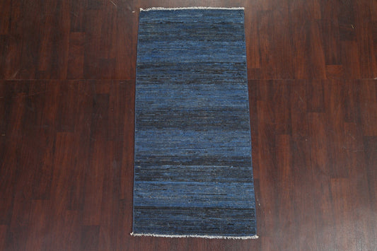 Modern Navy Blue Gabbeh Kashkoli Oriental Rug 3x6