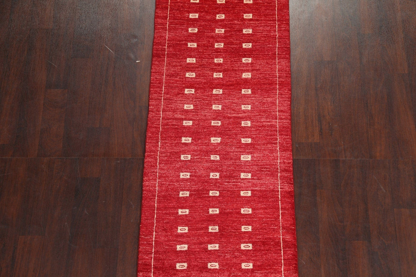 Red Gabbeh Kashkoli Oriental Runner Rug 3x8