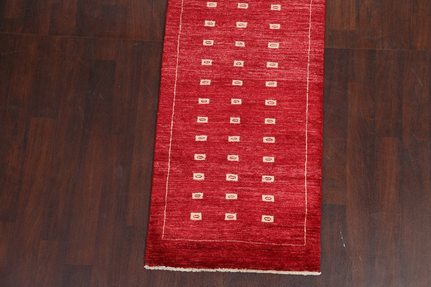 Red Gabbeh Kashkoli Oriental Runner Rug 3x8