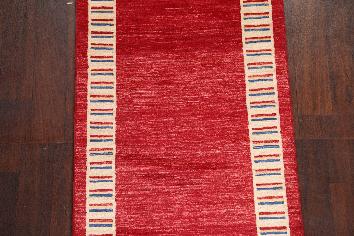 Red Wool Gabbeh Kashkoli Oriental Runner Rug 3x8