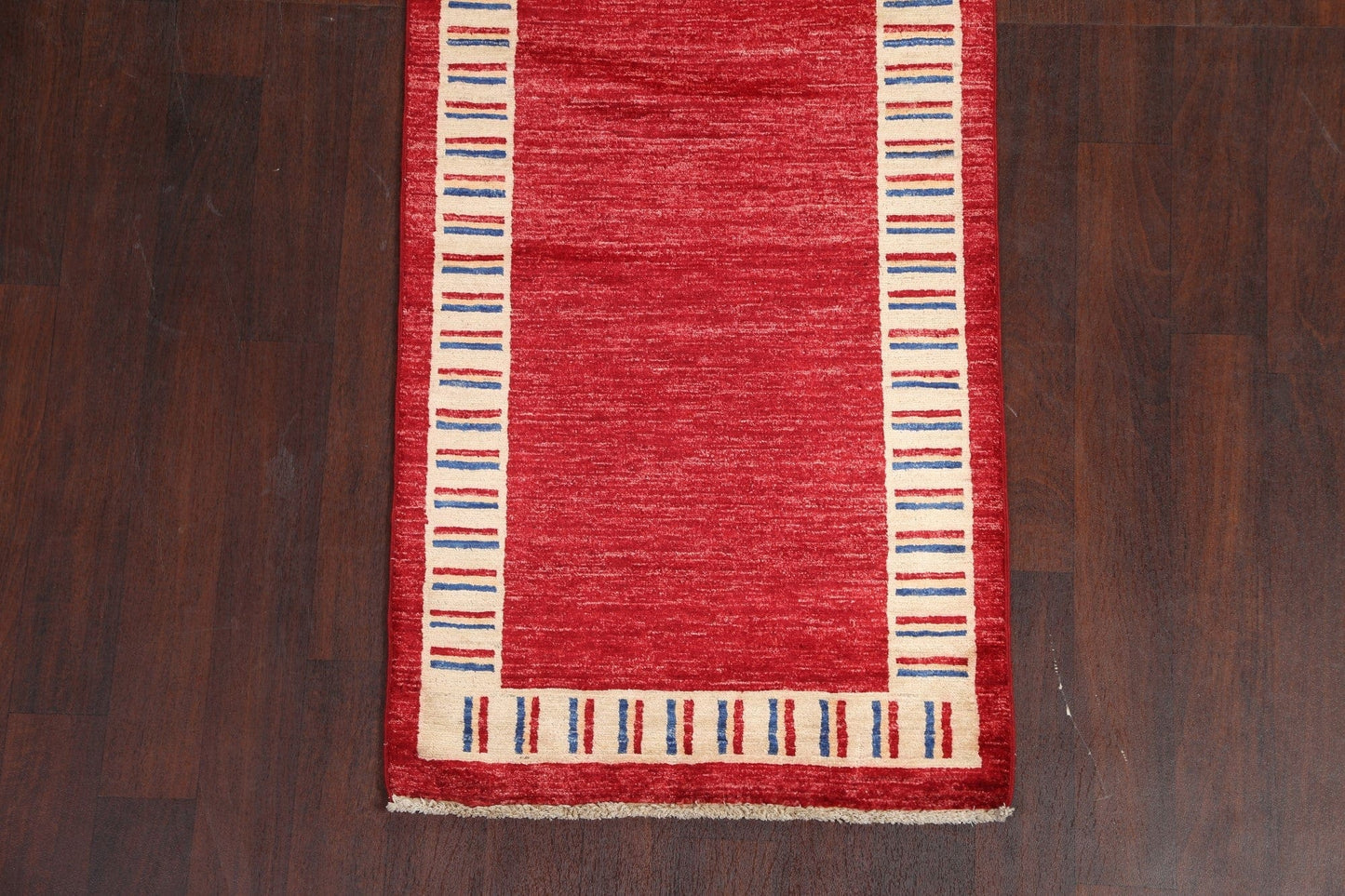 Red Wool Gabbeh Kashkoli Oriental Runner Rug 3x8