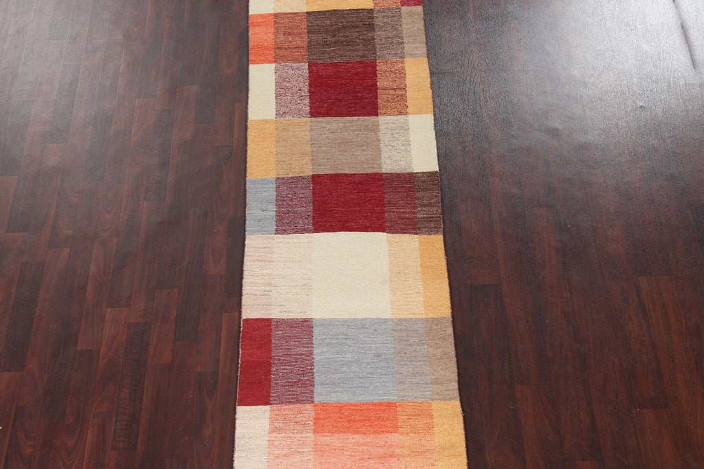 Contemporary Gabbeh Kashkoli Oriental Runner Rug 3x12