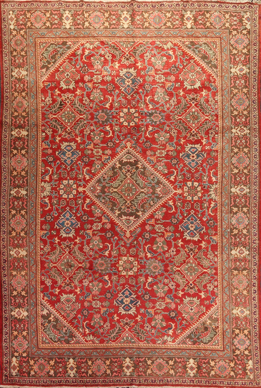 Vegetable Dye Wool Red Mahal Persian Area Rug 9x13