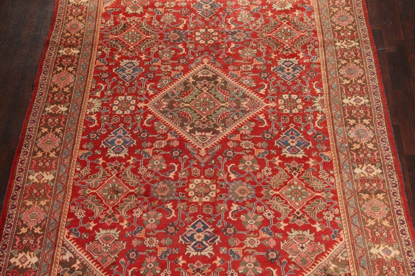 Vegetable Dye Wool Red Mahal Persian Area Rug 9x13