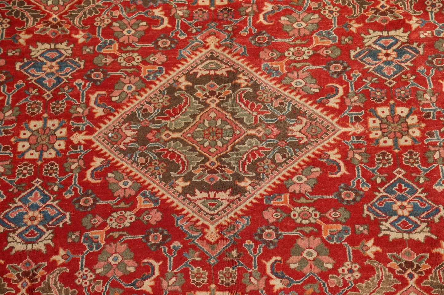 Vegetable Dye Wool Red Mahal Persian Area Rug 9x13