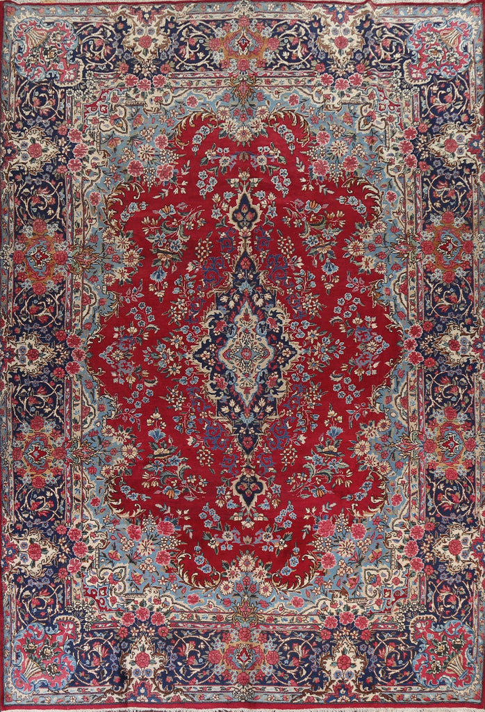 Vegetable Dye Red Yazd Persian Area Rug 10x14